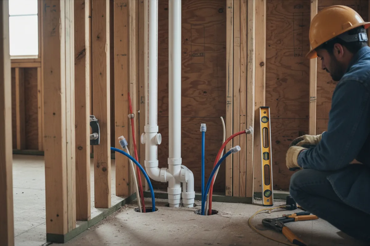 Drain and supply rough-in during Sump Pump Repair in Earlimart